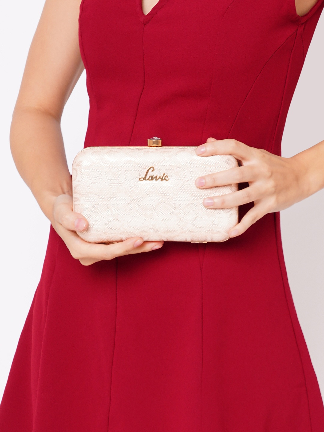 

Lavie Blink Pink & Gold-Toned Framed Clutch