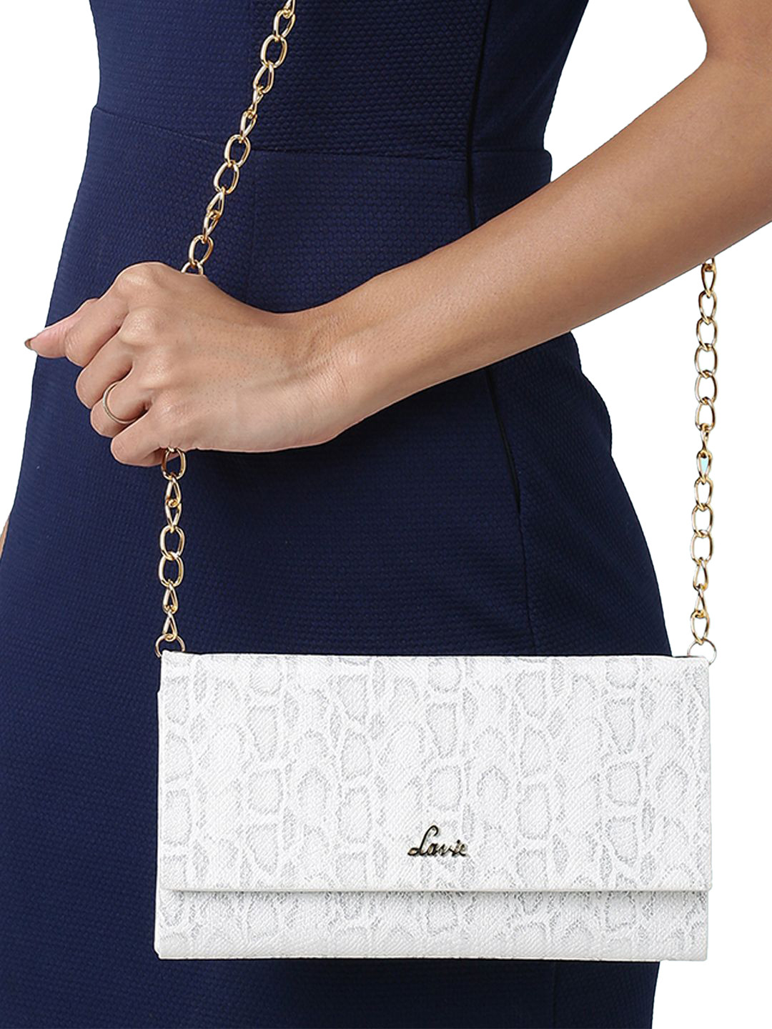 

Lavie Kindle White Textured PU Structured Sling Bag