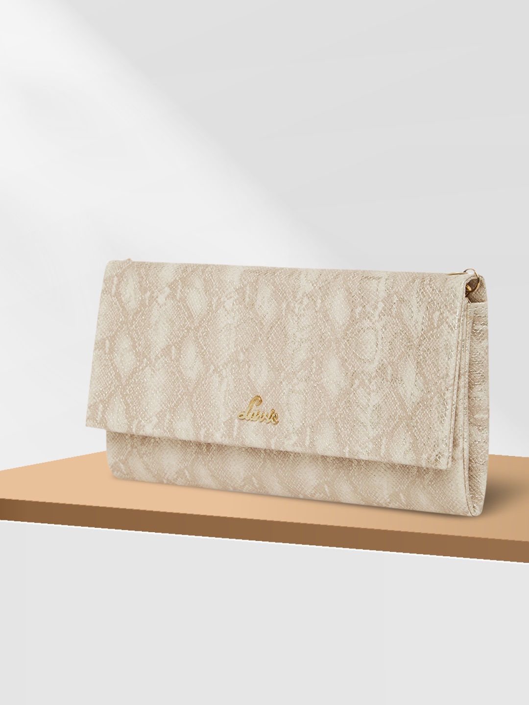 

Lavie Kindle Rose Gold Textured PU Structured Sling Bag