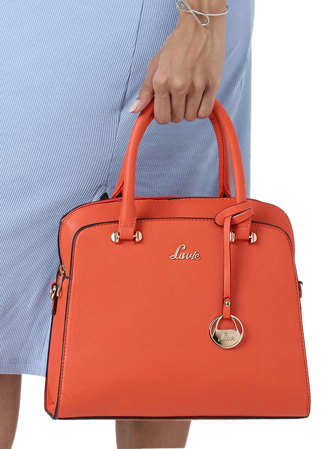 

Lavie Ushawu Coral Solid Structured Handheld Bag