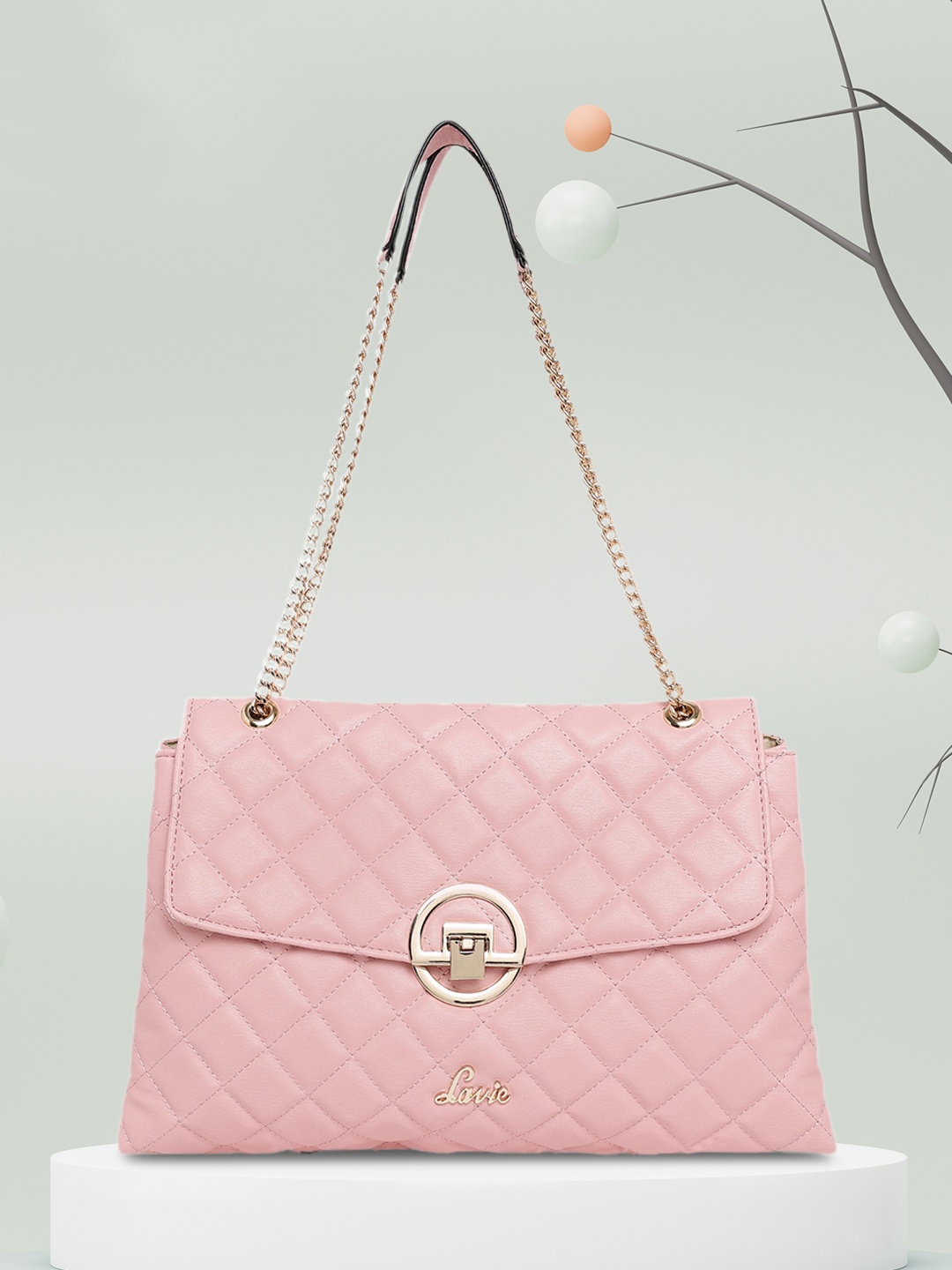 

Lavie Quilt Eden Women Pink Flap Satchel Handbag