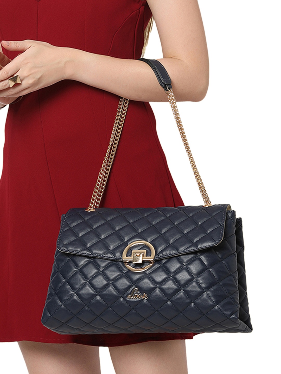 

Lavie Quilt Eden Blue Textured Satchel