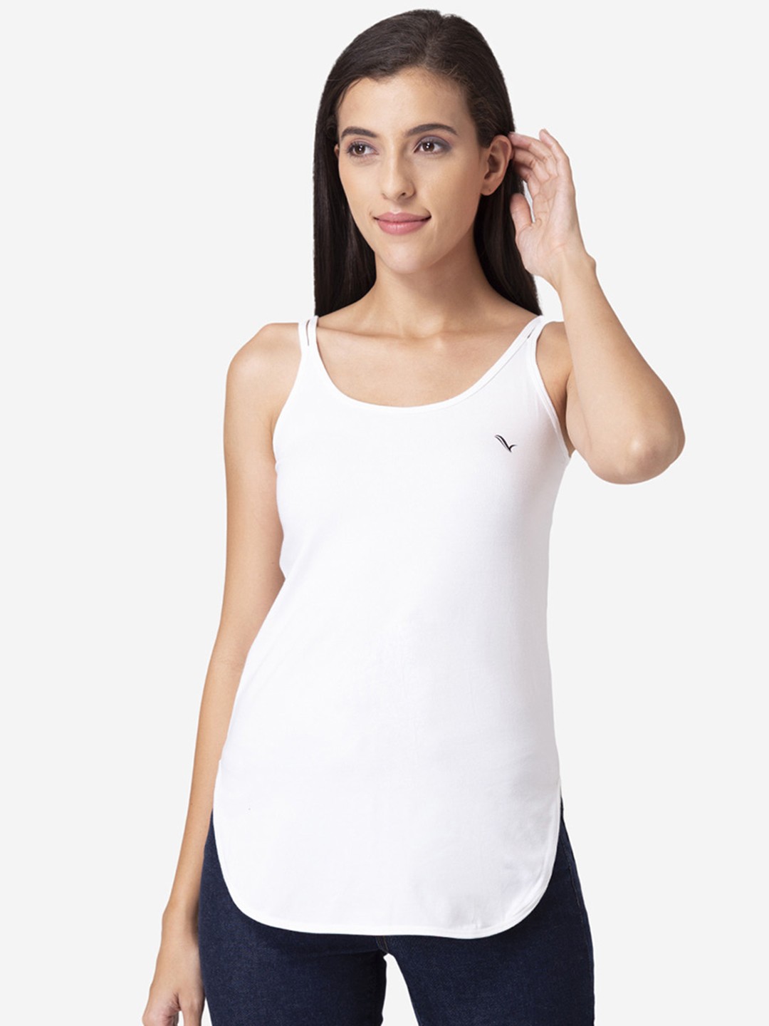 

Vami Women White Solid Cotton Camisole