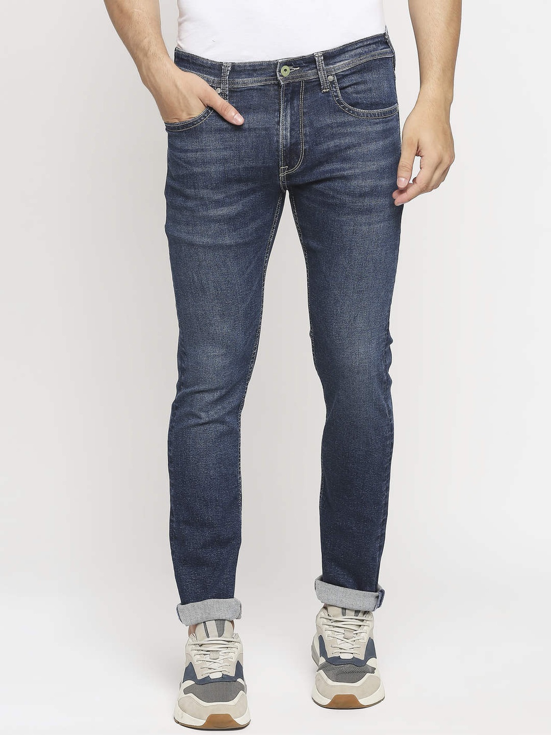 

Pepe Jeans Men Blue Vapour Slim Fit Light Fade Stretchable Jeans