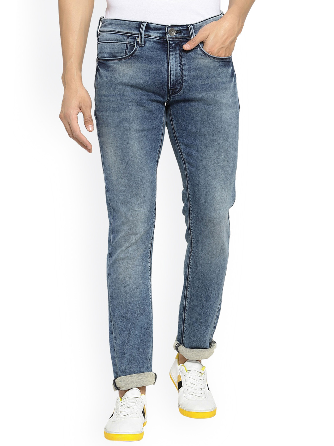 

Pepe Jeans Men Soho Skinny Fit Low-Rise Heavy Fade Jeans, Blue