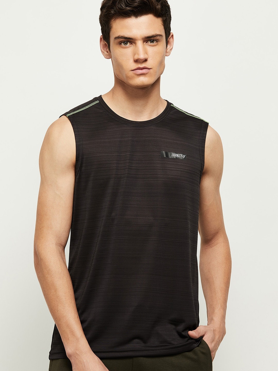 

max Men Black Sports T-shirt