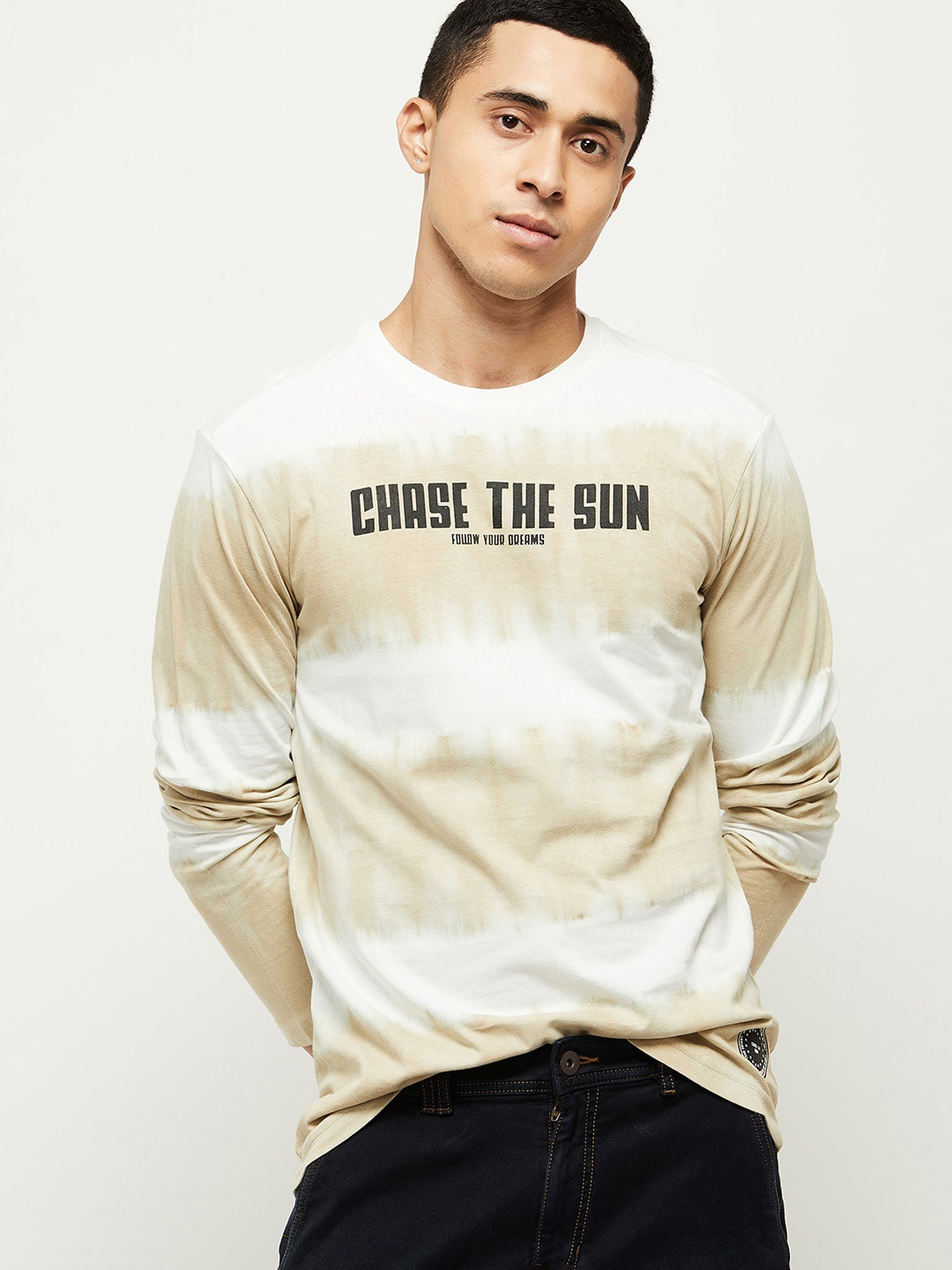 

max Men Beige Typography Madagascar Akron Metro John Wall Printed T-shirt