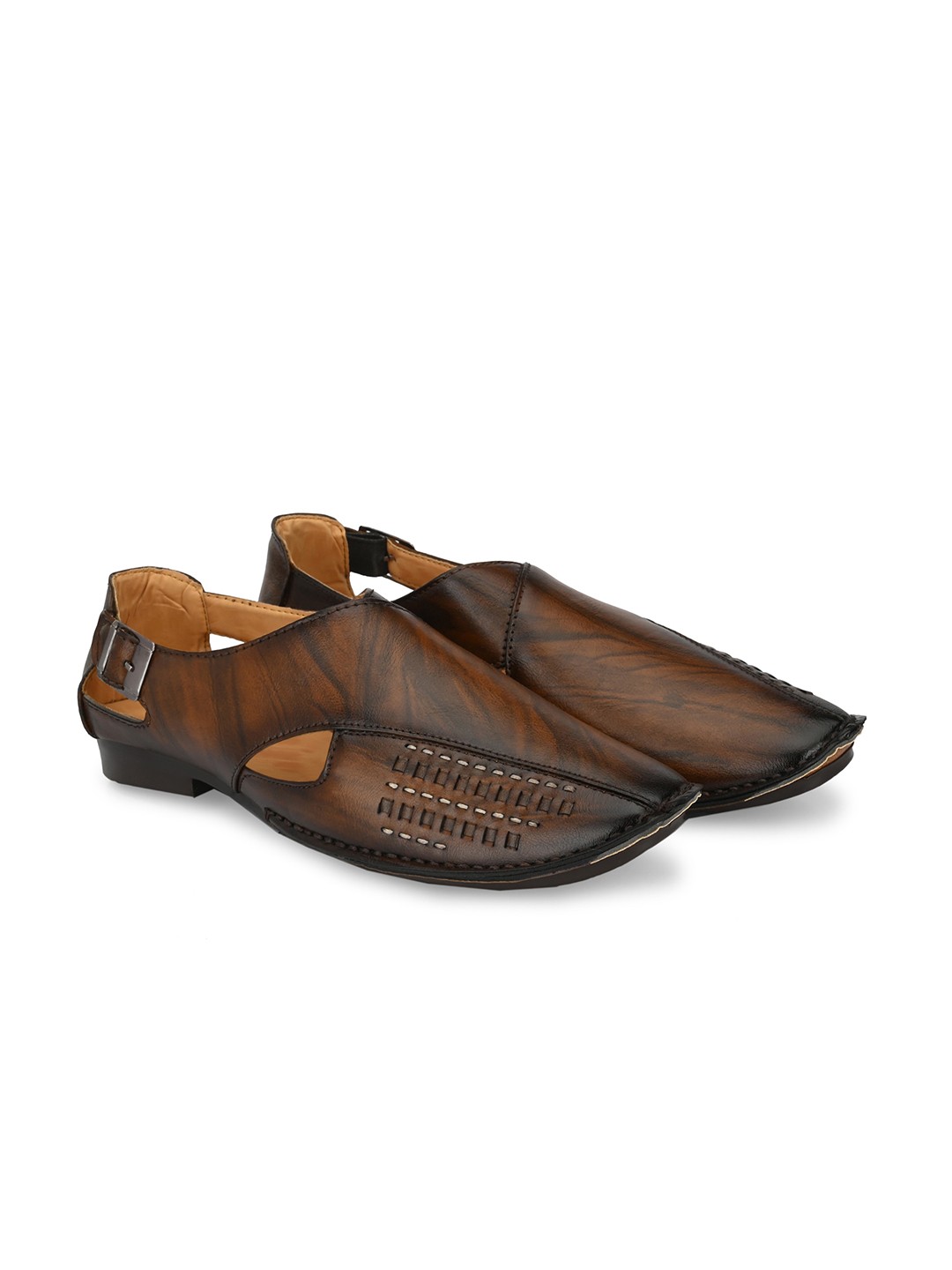 

Azzaro Black Men Brown Shoe-Style Sandals