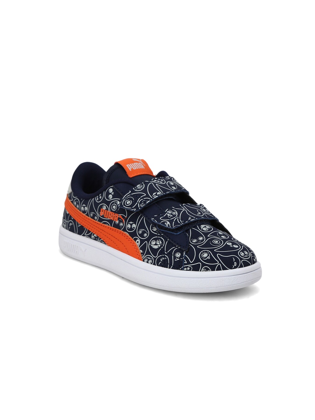 

Puma Kids Navy Blue Printed Smash v2 Monster Family Sneakers