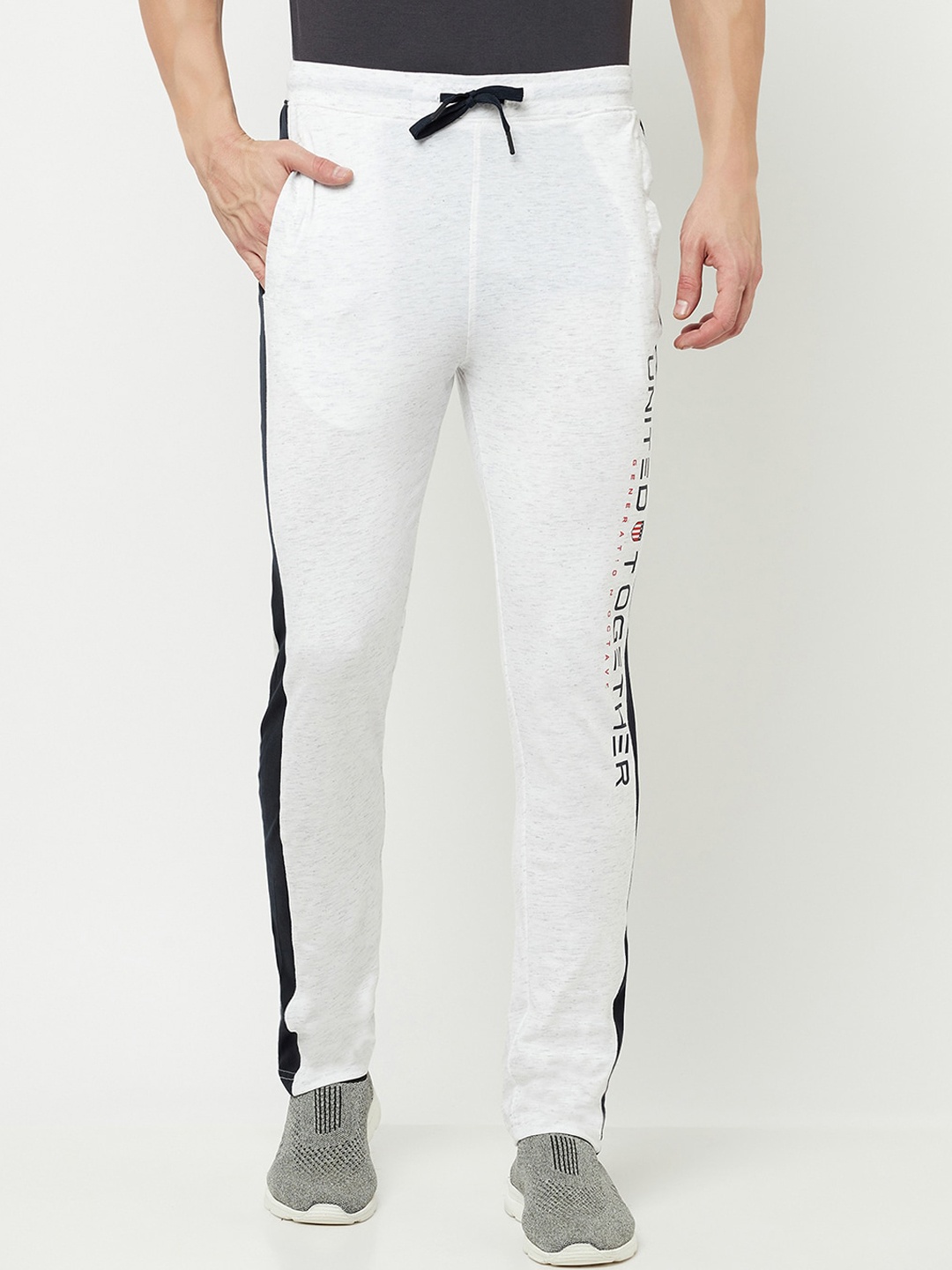 

Octave Men White & Black Printed Regular-Fit Cotton Track Pant