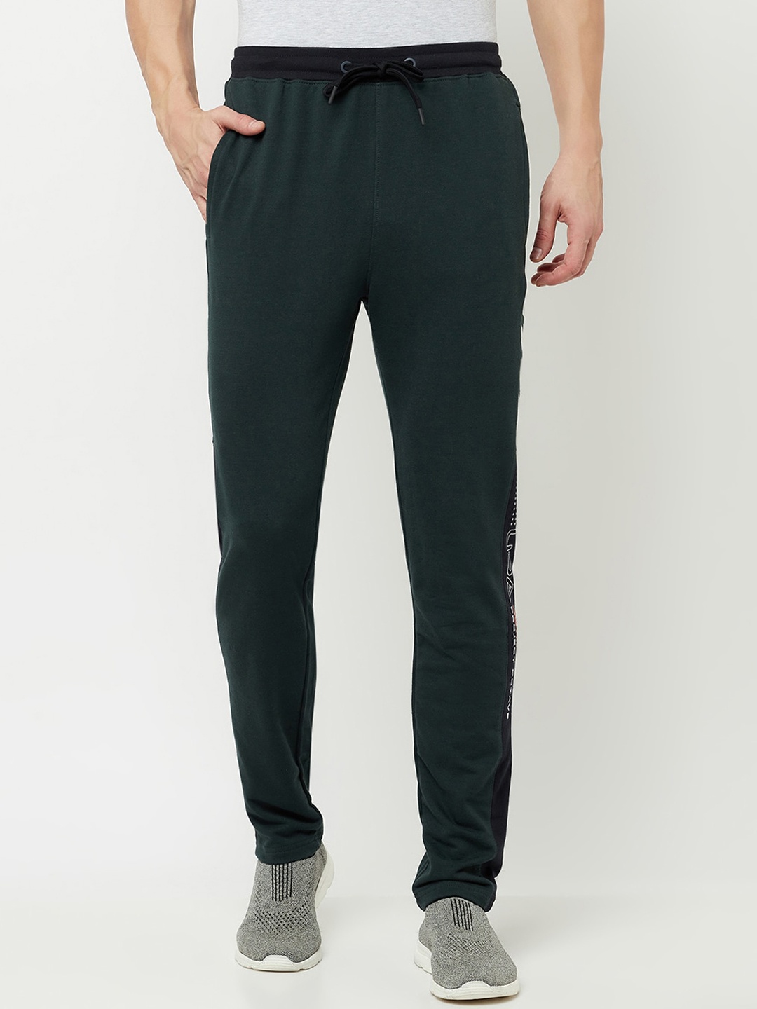 

Octave Men Olive Solid Cotton Track Pant