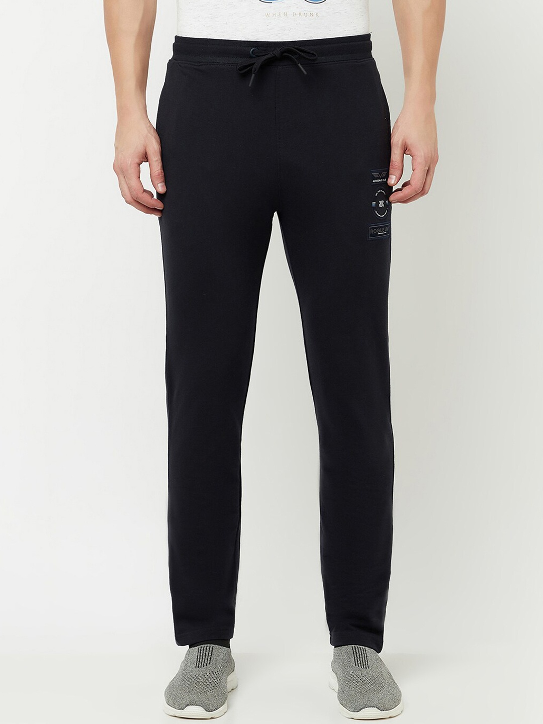 

Octave Men Navy Blue Solid Cotton Track Pant