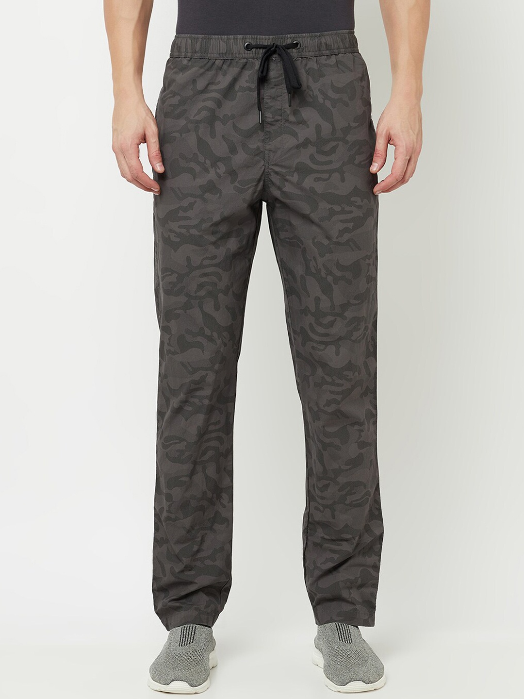 

Octave Men Grey Camouflage Printed Cotton Track Pant