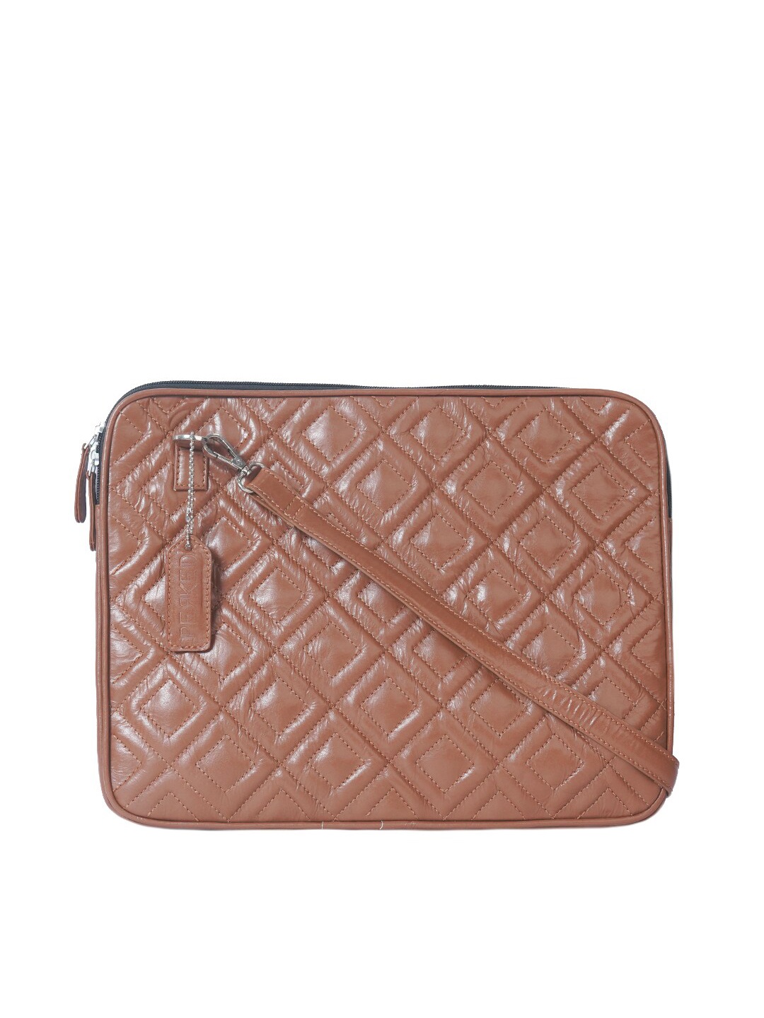

PERKED Unisex Brown Leather Laptop Sleeve