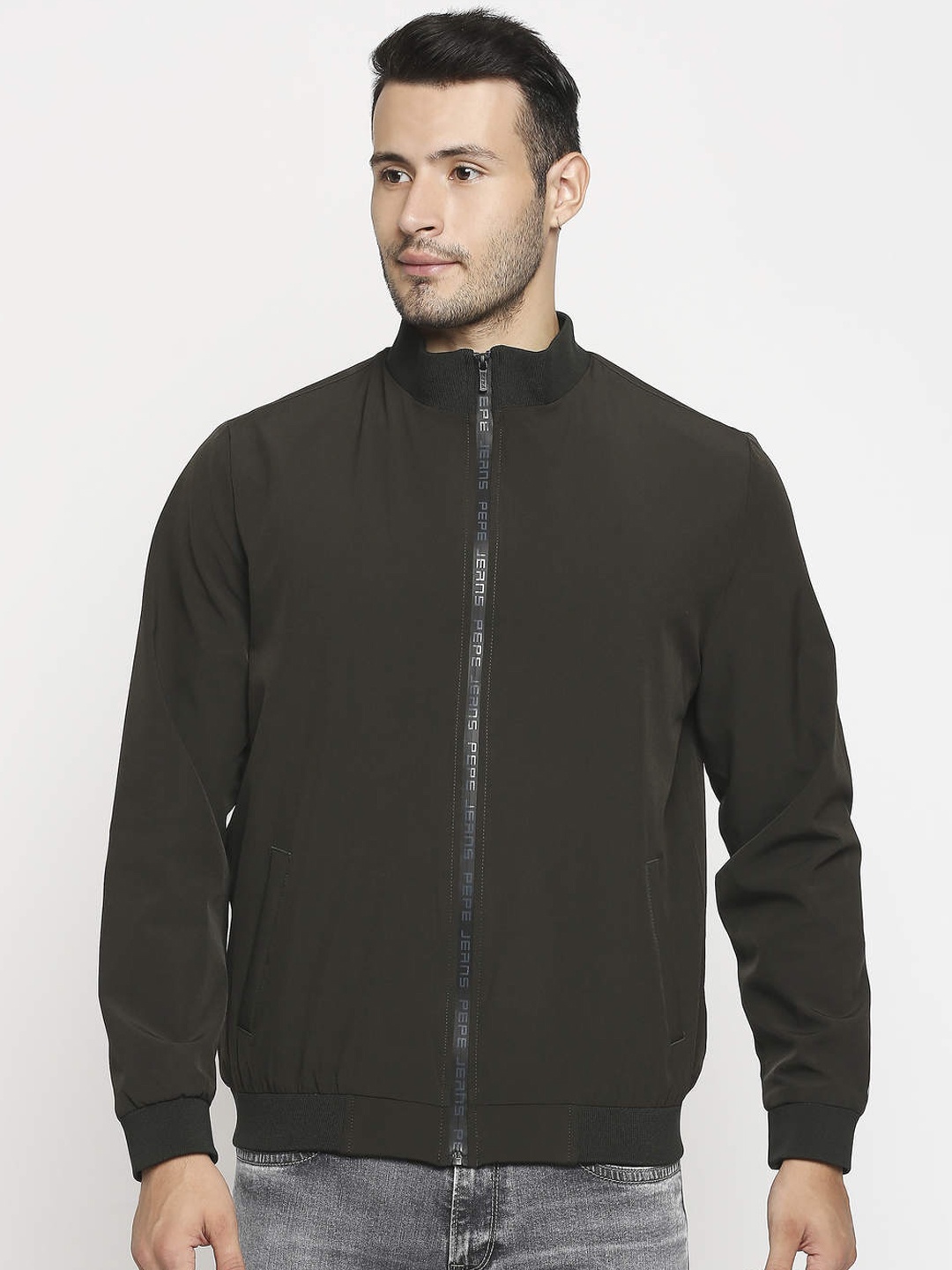 

Pepe Jeans Men Olive Green Longline Tailored Jacket