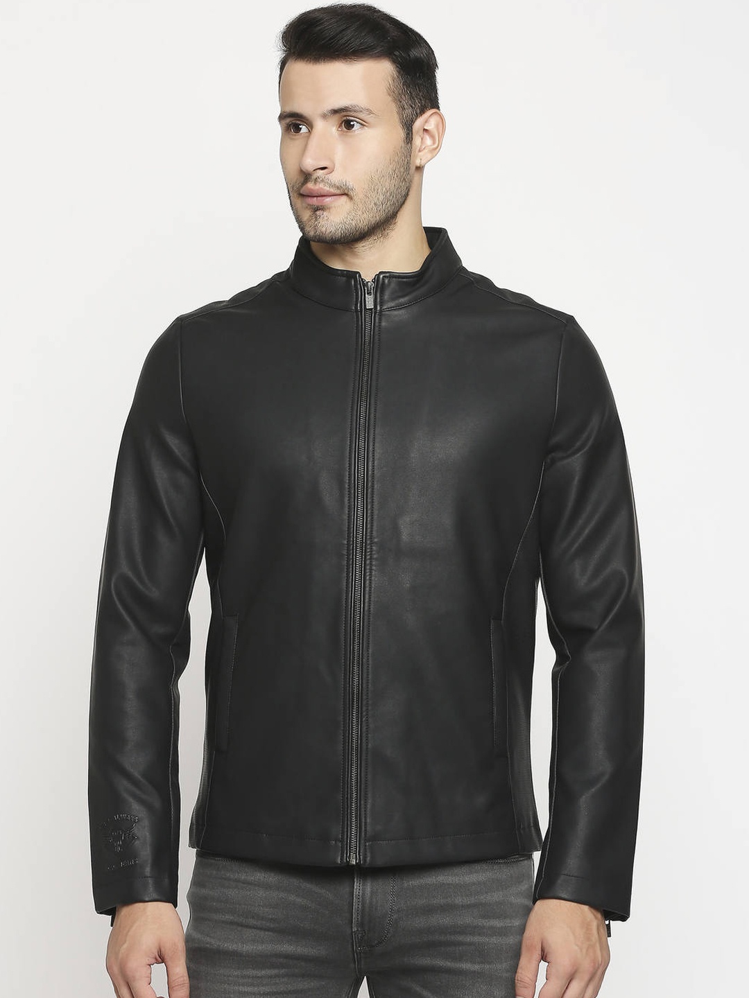 

Pepe Jeans Men Black Leather Jacket