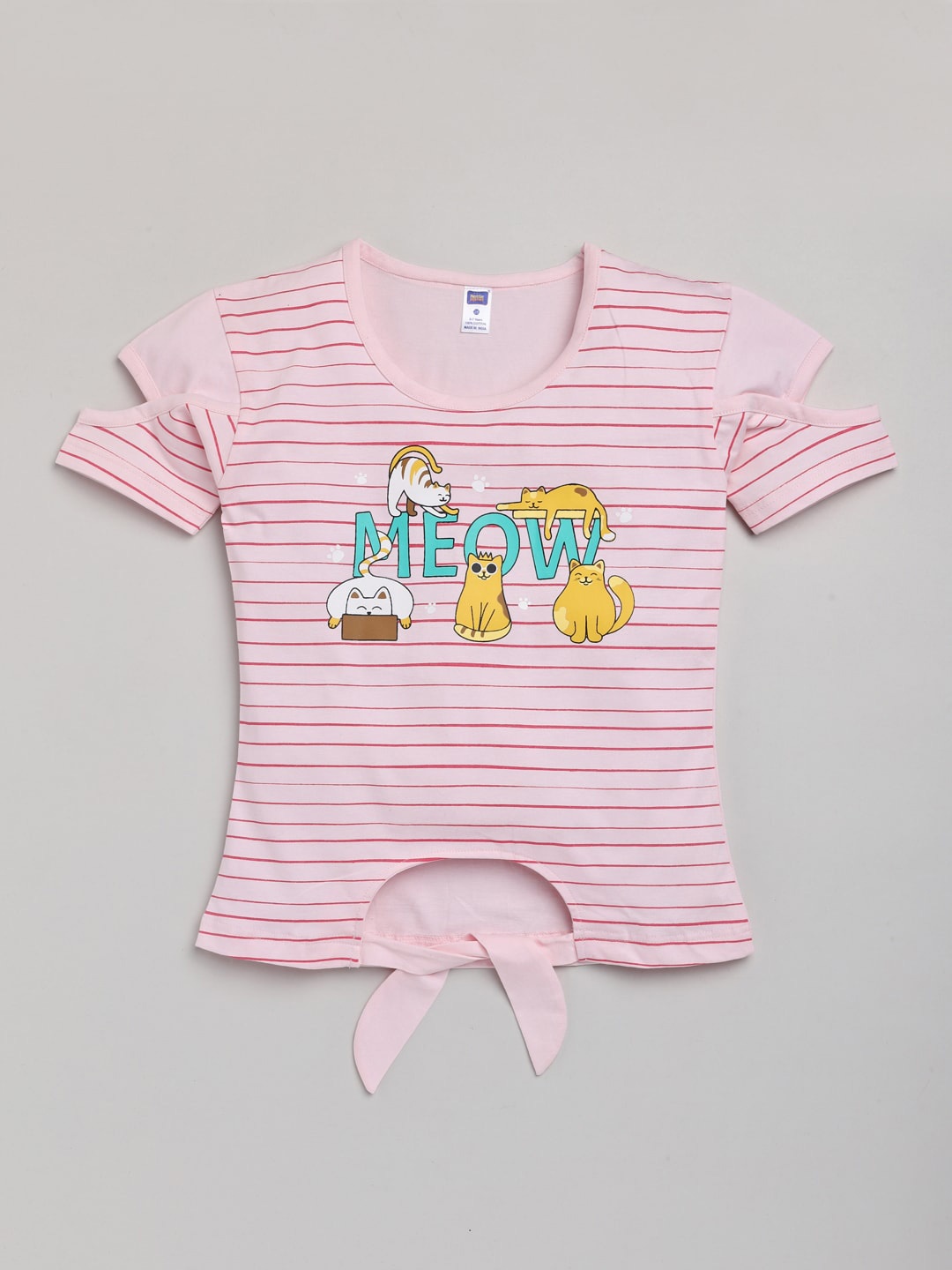 

Nottie Planet Girls Pink Striped Cotton Top