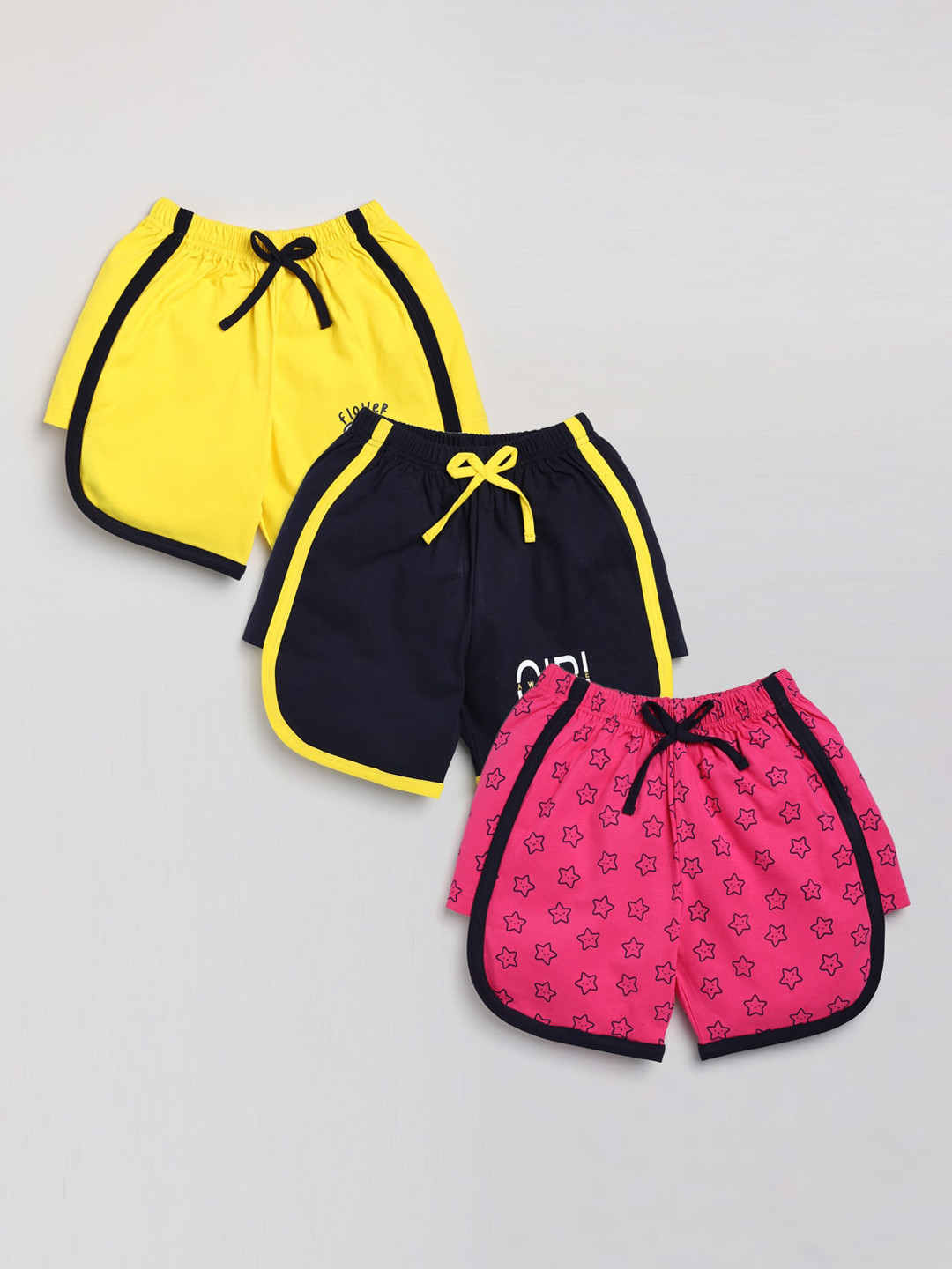 

Nottie Planet Girls Pack of 3 Pure Cotton Shorts, Fuchsia