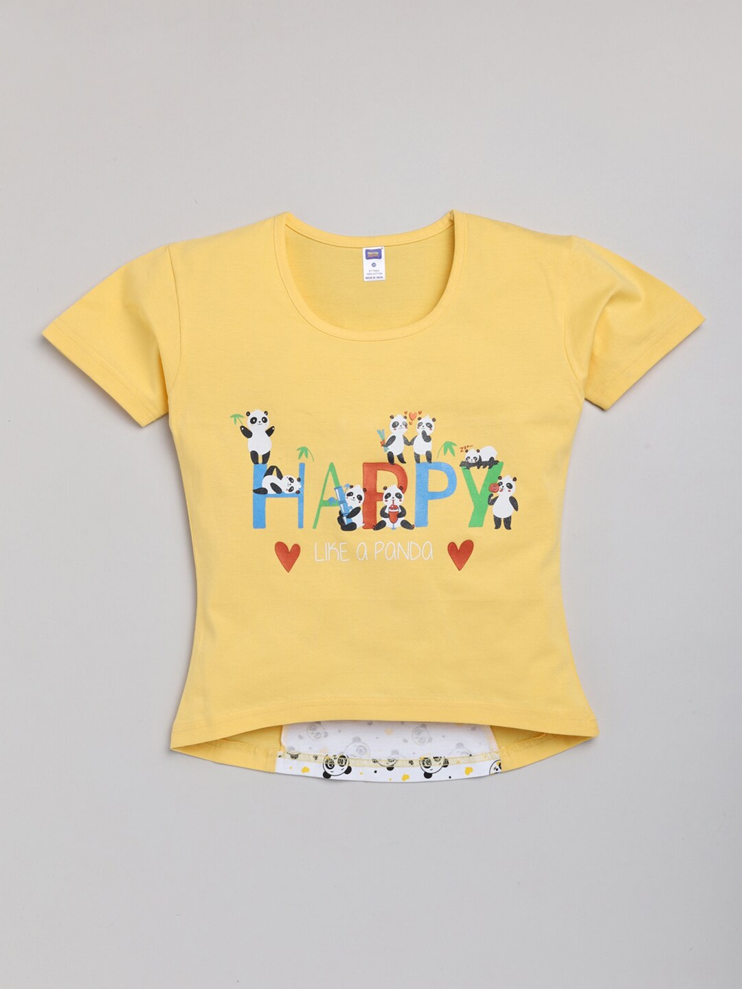 

Nottie Planet Yellow Print High-Low Top 100% Cotton