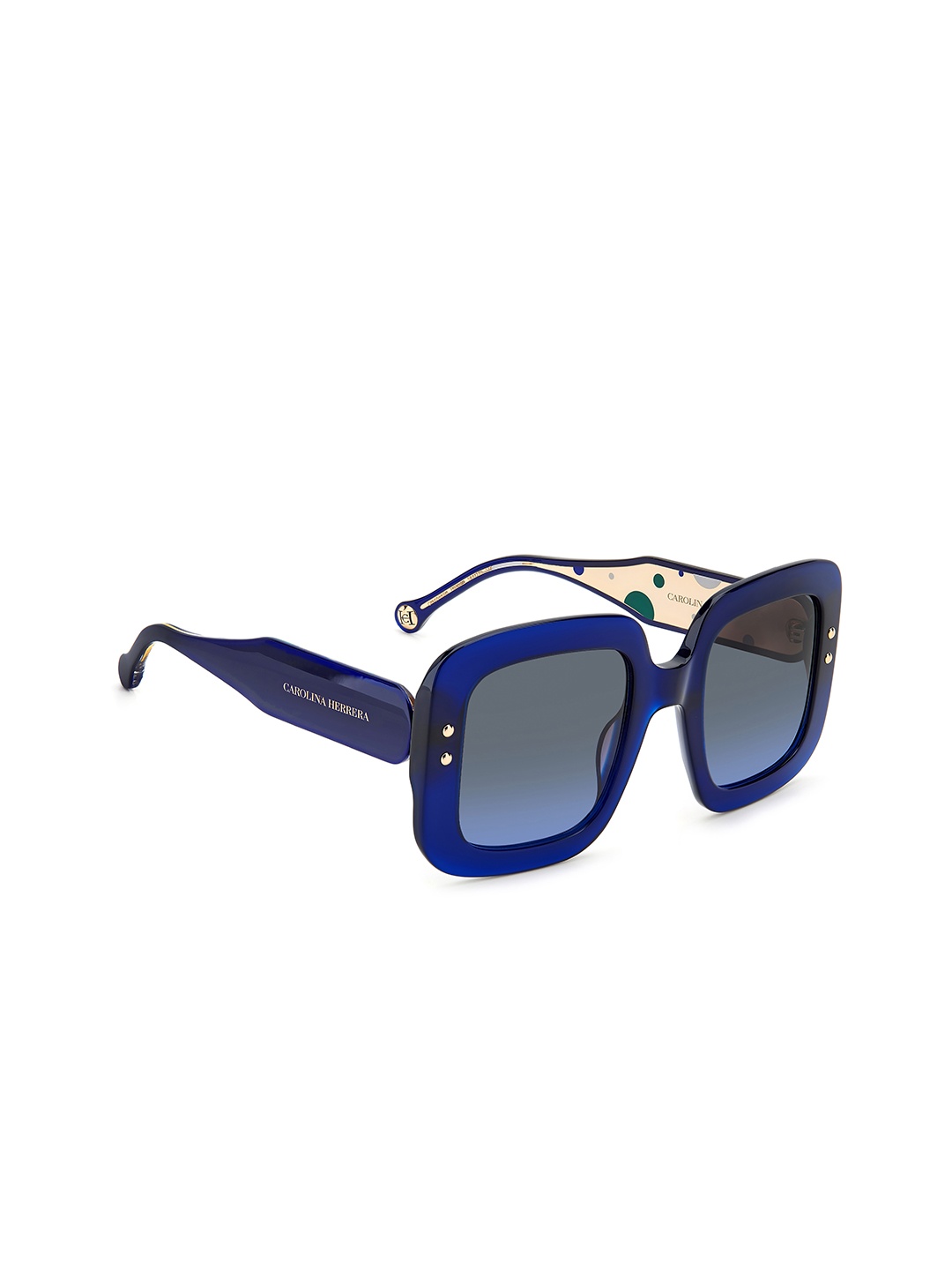 

Carolina Herrera Women Grey Lens & Blue Square Sunglasses with UV Protected Lens