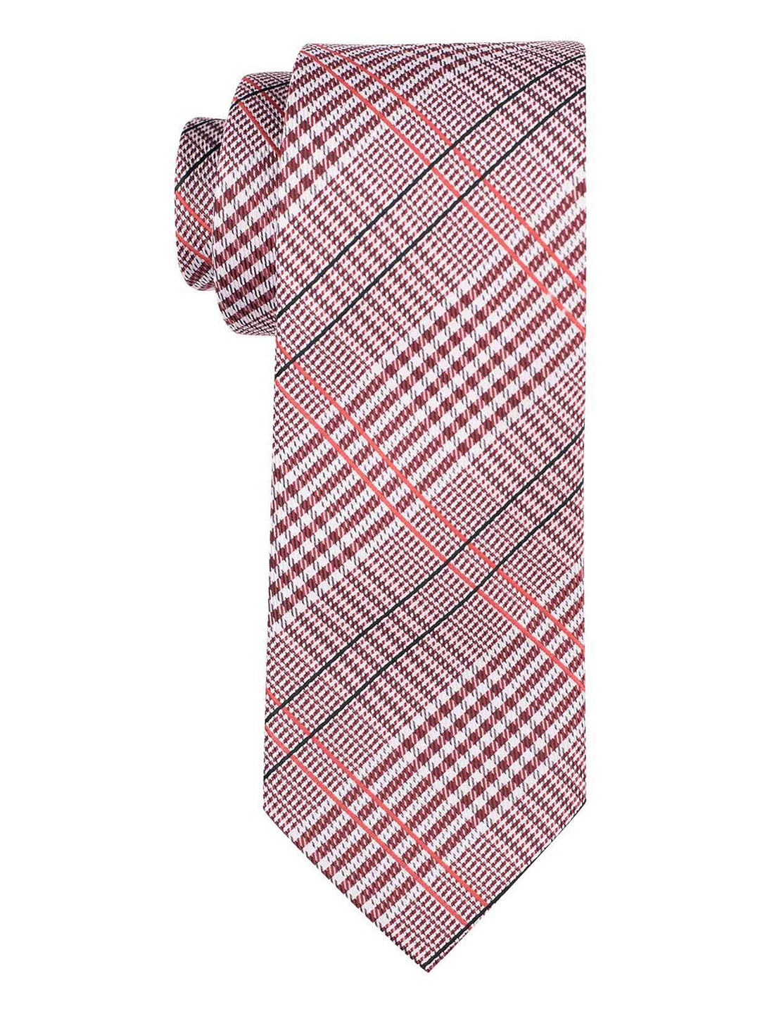 

The Tie Hub Men Maroon & White Checked Skinny Tie