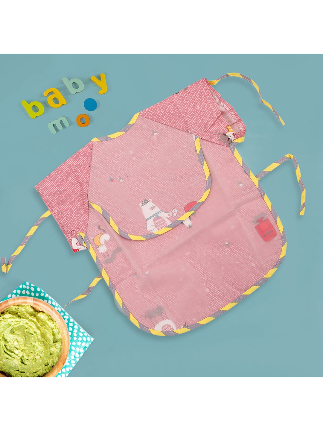 

Baby Moo Kids Pink Nature Lover Wear Me Bibs