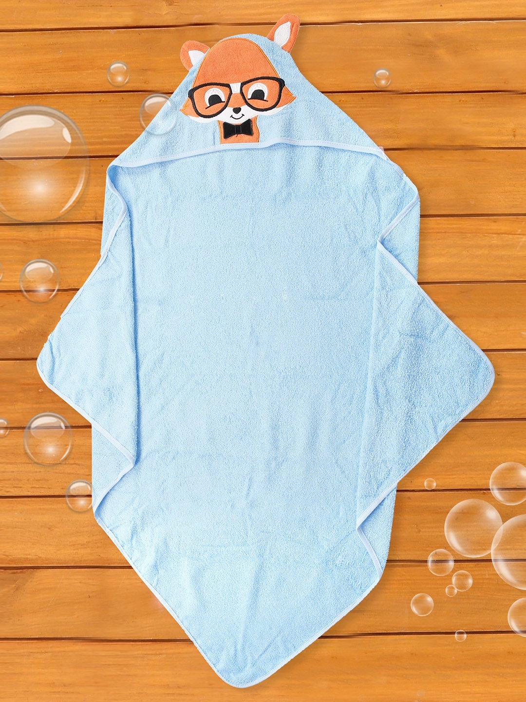 

NEW Baby Moo Infants Blue Solid 210 GSM Cotton Hooded Bath Towel
