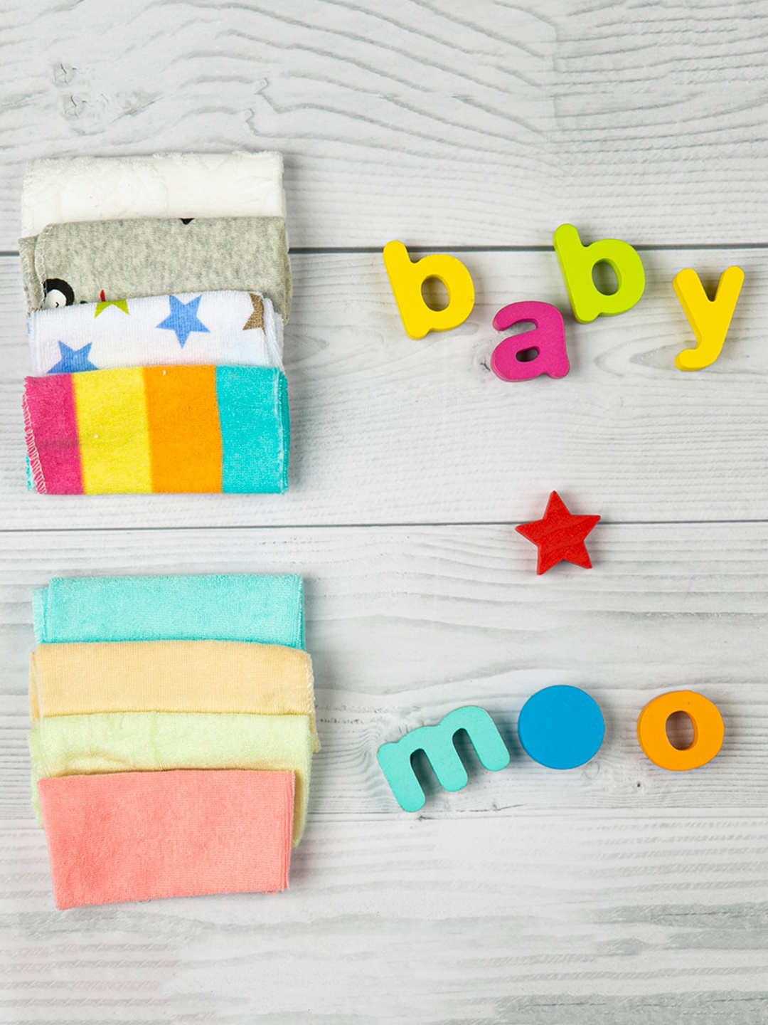 

Baby Moo Pack Of 5 Cotton 210 GSM Kids Multicolour Bath Towels, Multi