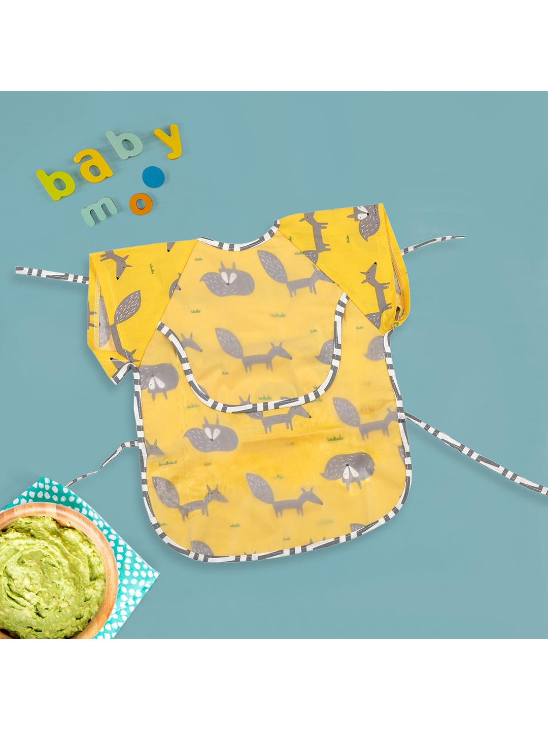 

Baby Moo Kids Graphic Printed Bib, Yellow