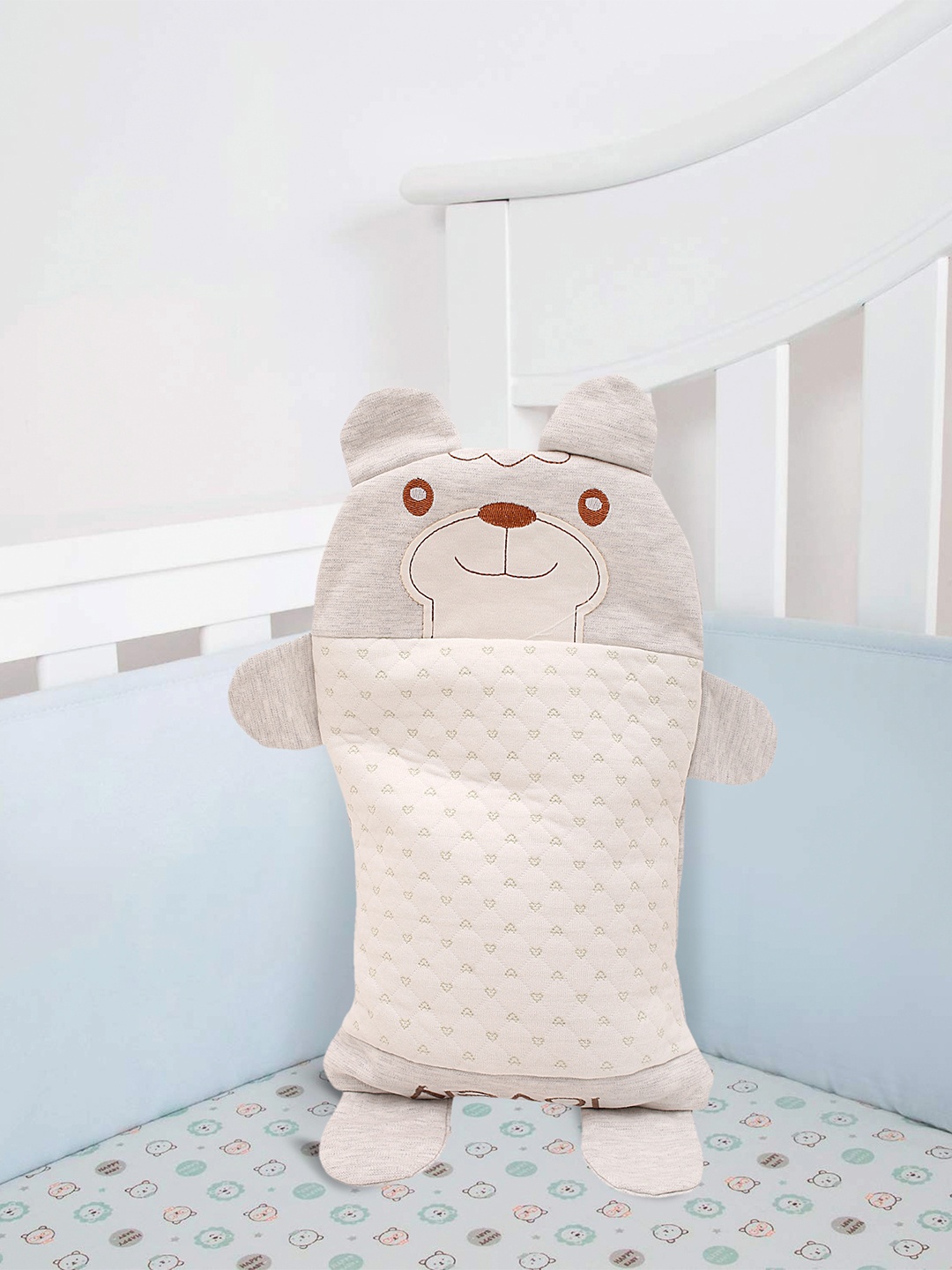 

Baby Moo Infants Cotton Rabbit Pillow, Grey