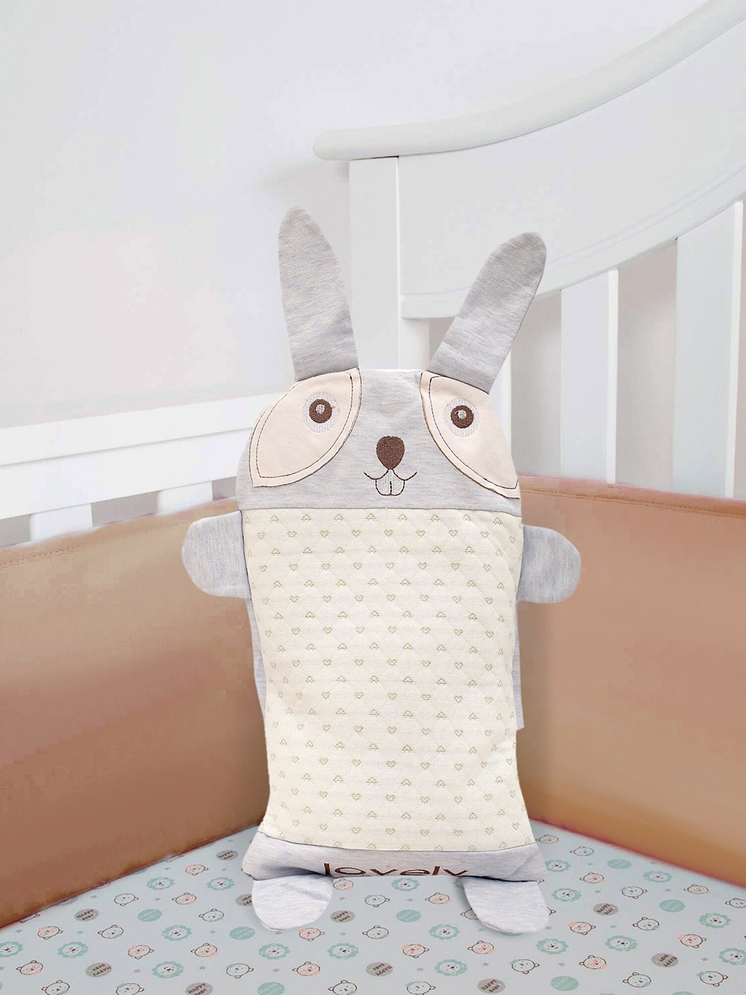 

Baby Moo Kids Rabbit Memory Cotton Foam Pillow, Grey