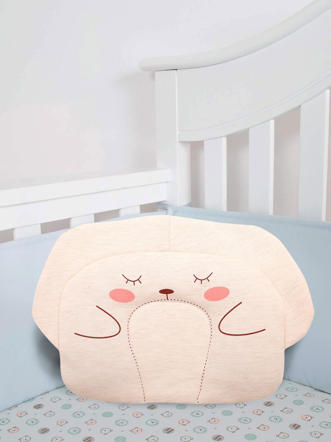 

Baby Moo Kids Off White Sleepy Bear Printed Pillow