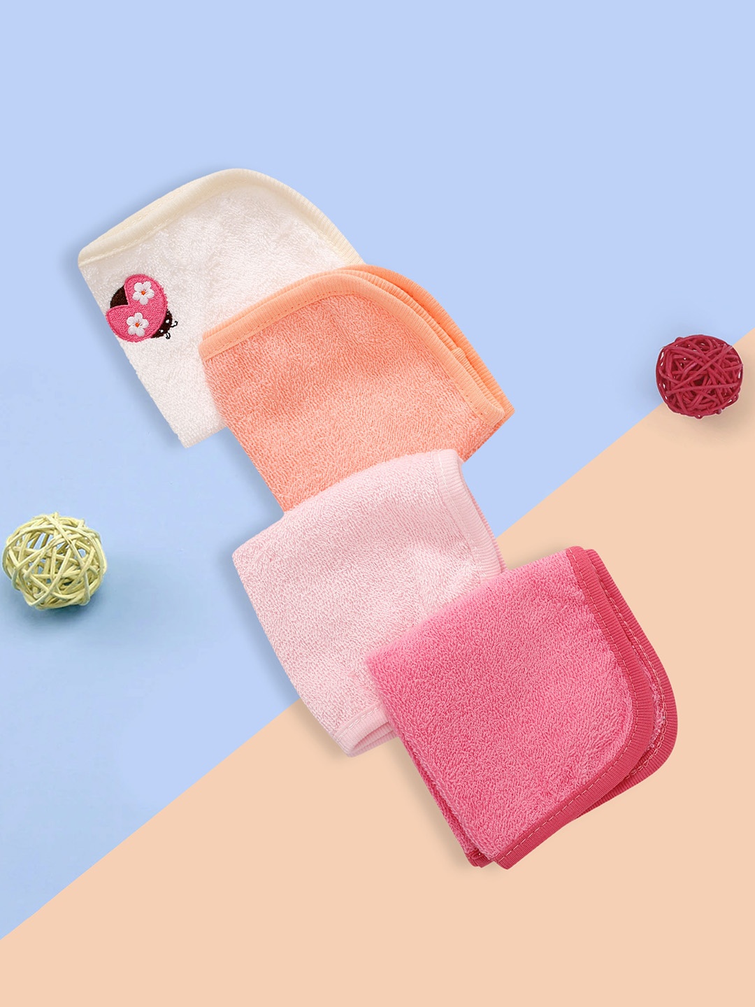 

Baby Moo Unisex Kids Pack of 4 Bath Towels, Pink
