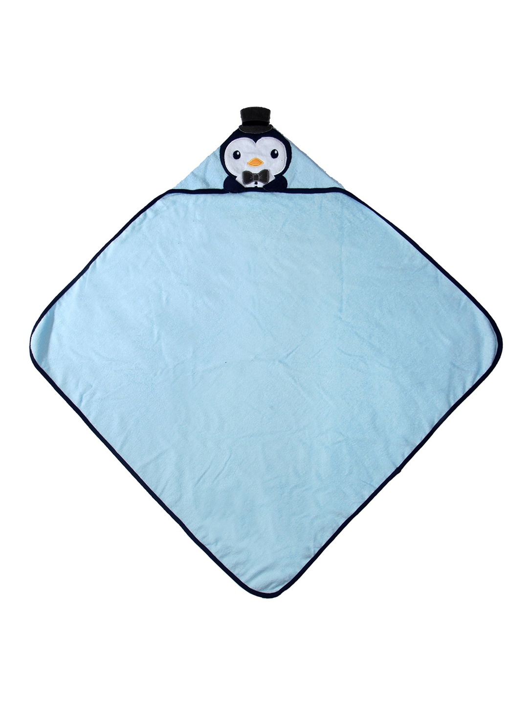 

Baby Moo Infant Kids Blue Solid Cotton 210 GSM Hooded Bath Towel