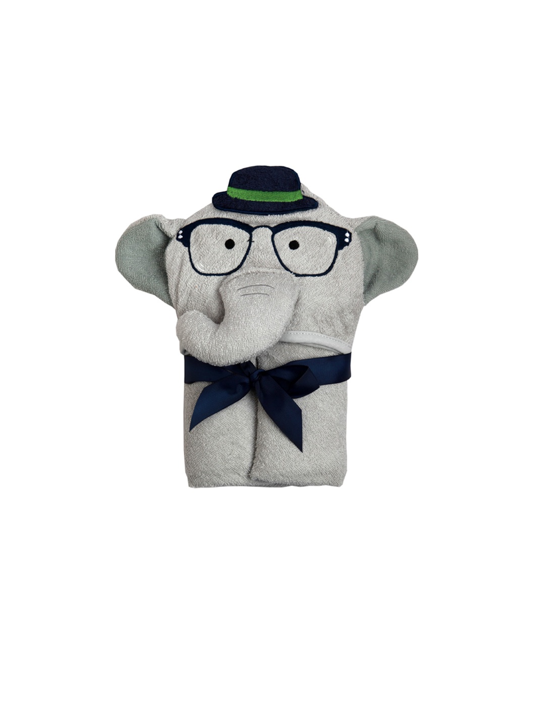 

Baby Moo Kids Grey Solid 210 GSM Cotton Hooded Bath Towel