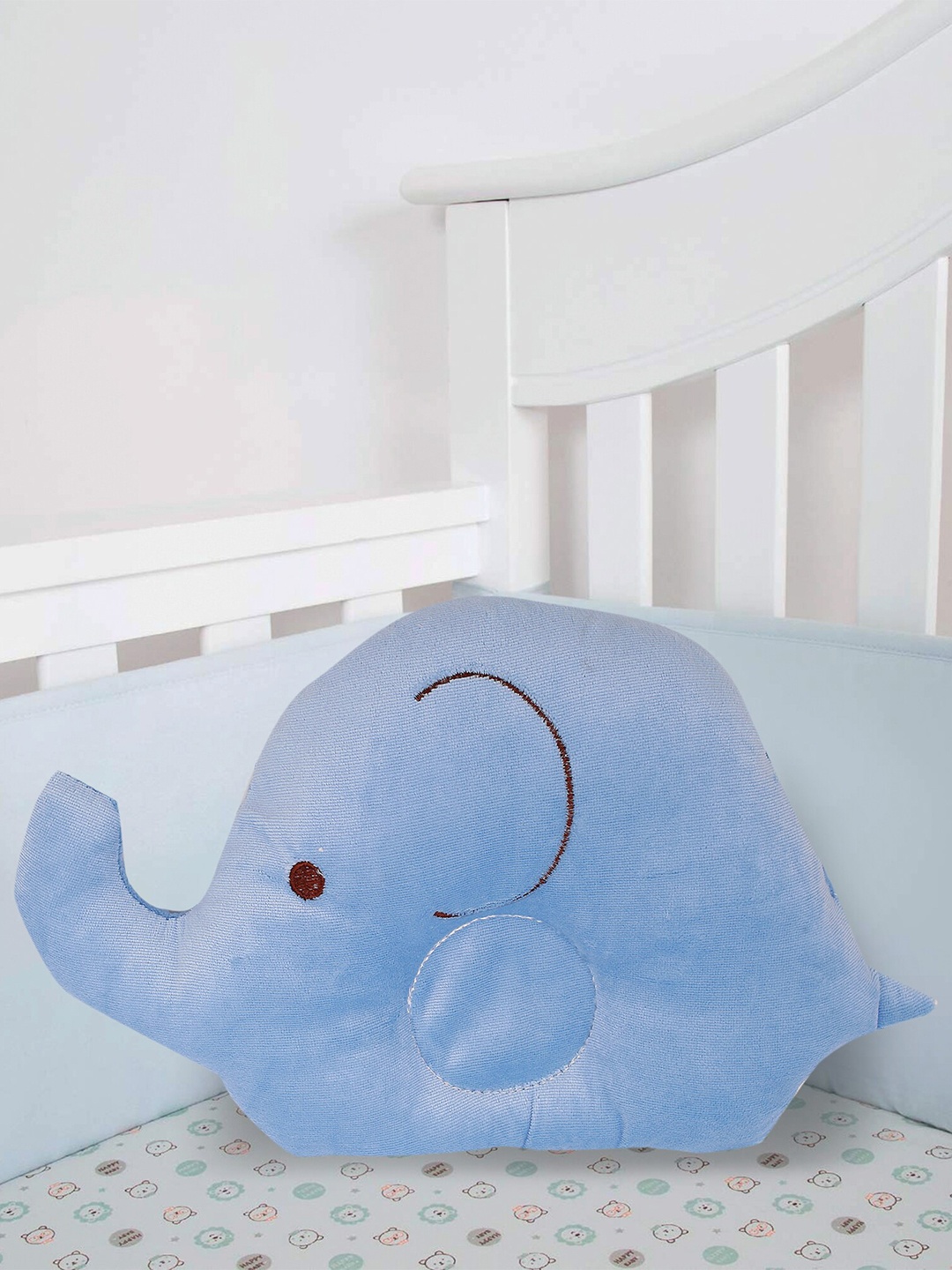 

Baby Moo Blue Elephant Shaped Velvet Baby Pillow