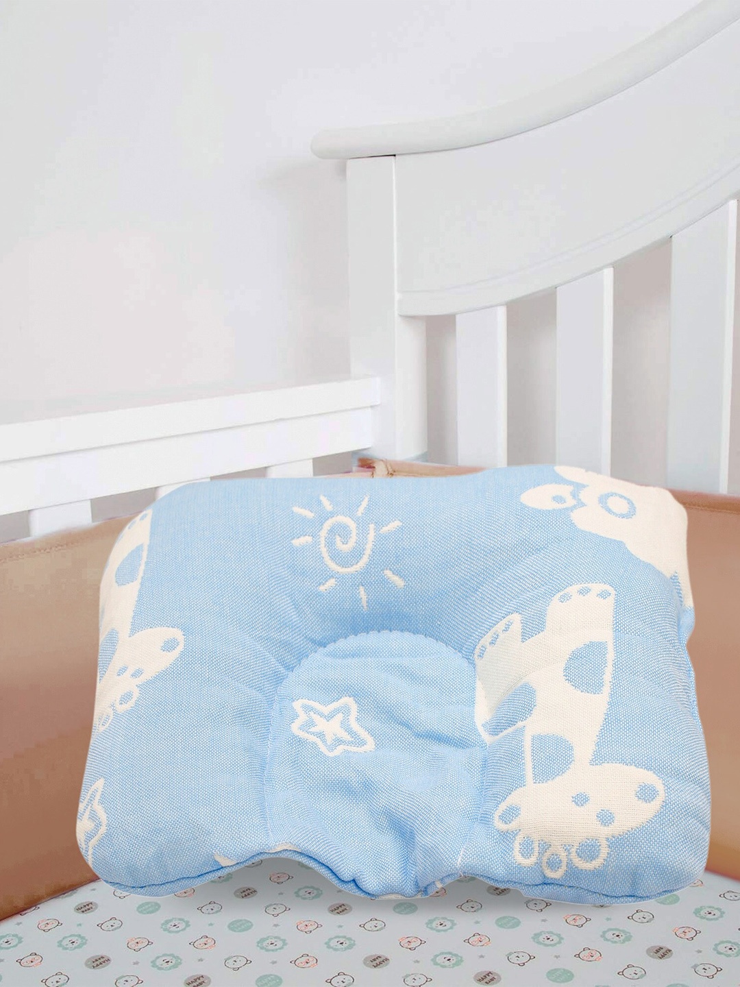 

Baby Moo Kids Blue & White Giraffe Printed U-shape Pillow