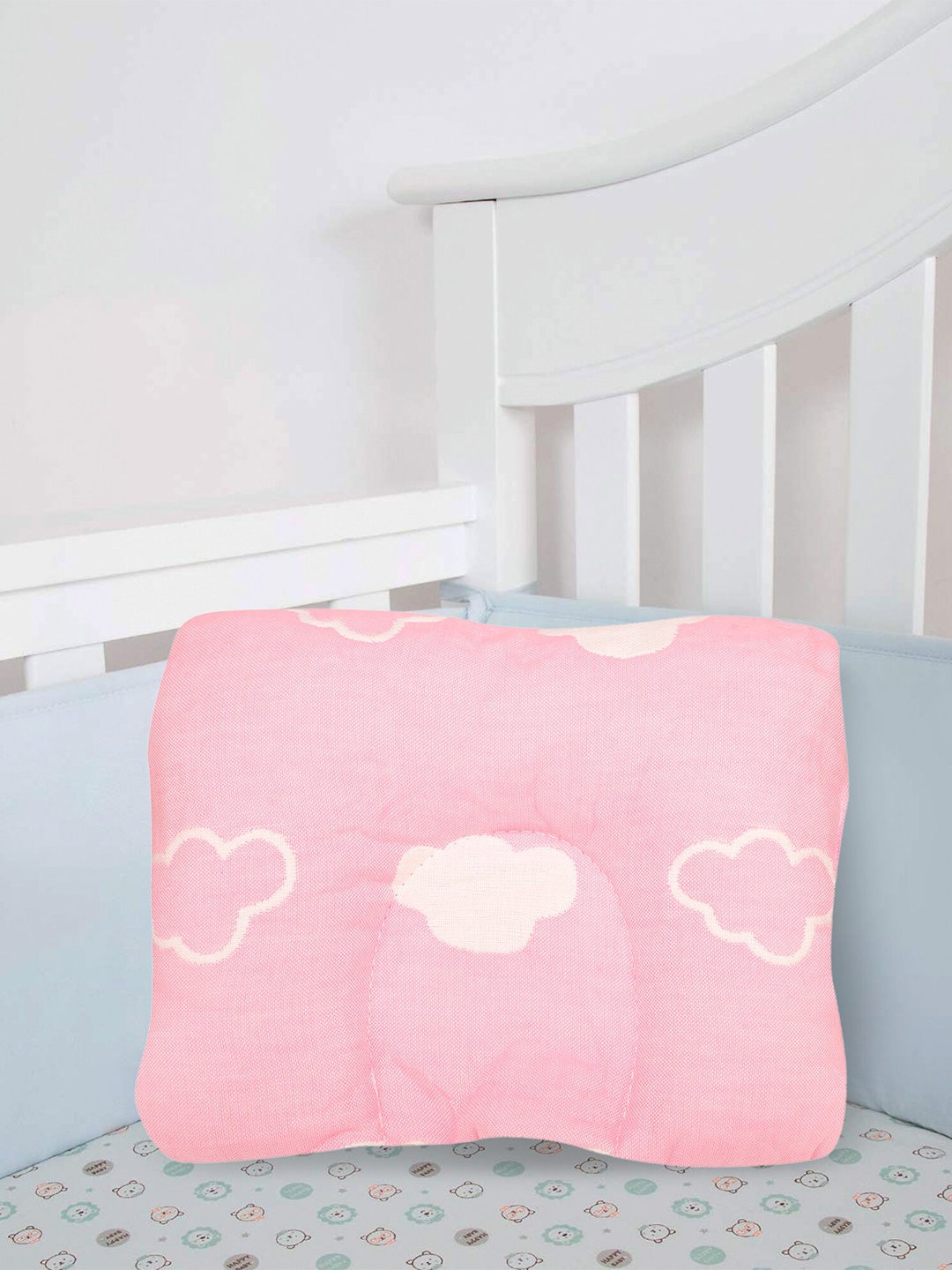 

Baby Moo Kids Pink Printed Cotton Baby Pillow