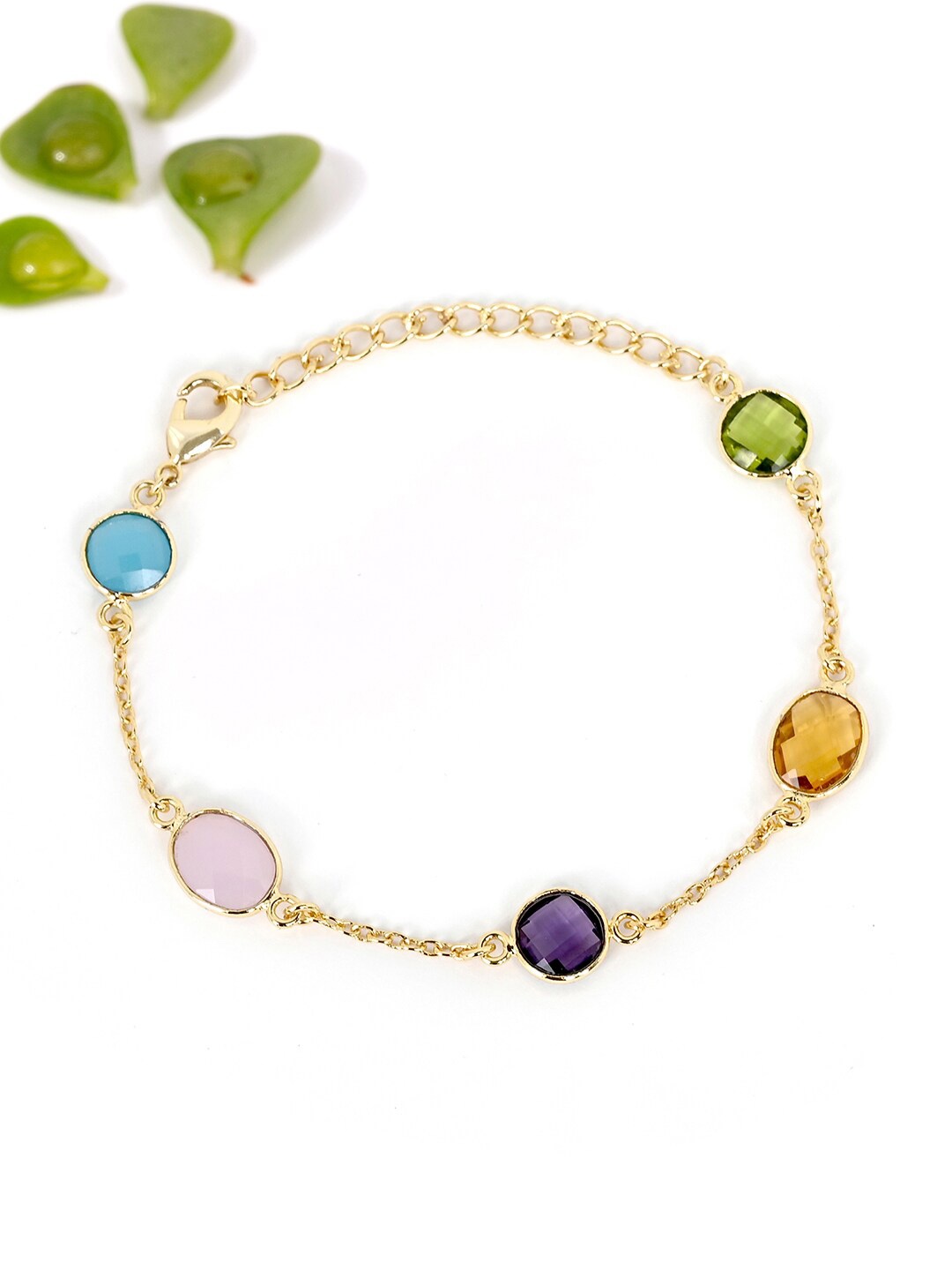 

Mikoto by FableStreet Gold-Plated Semi Precious Stone Chain Bracelet