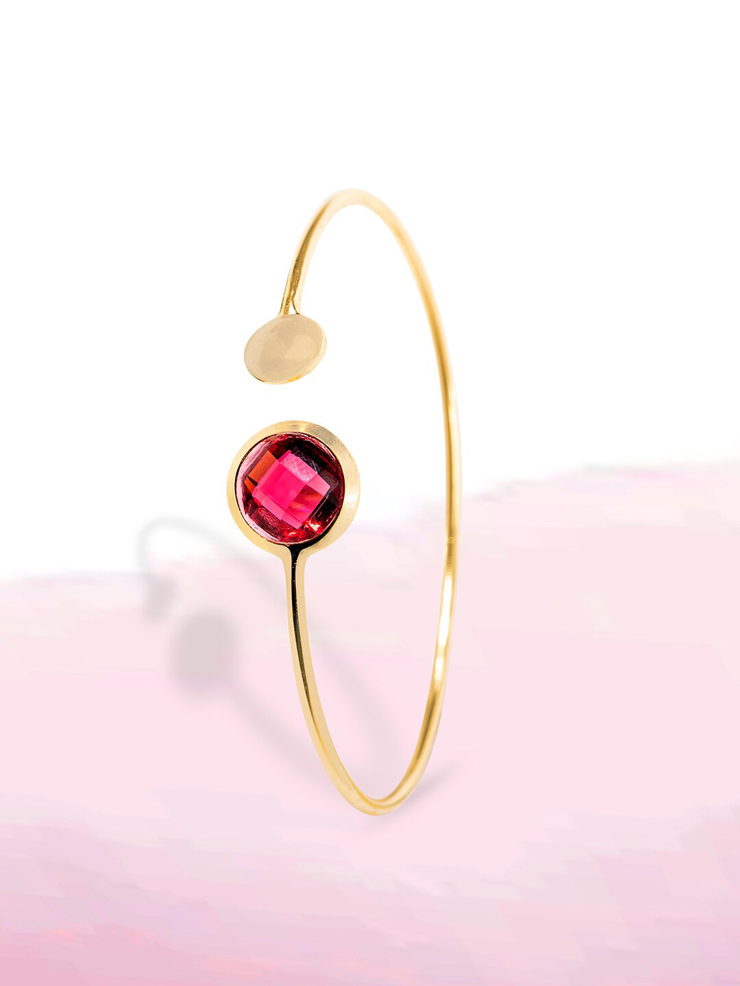 

March by FableStreet Gold-Plated Red Quartz Cuff Bracelet