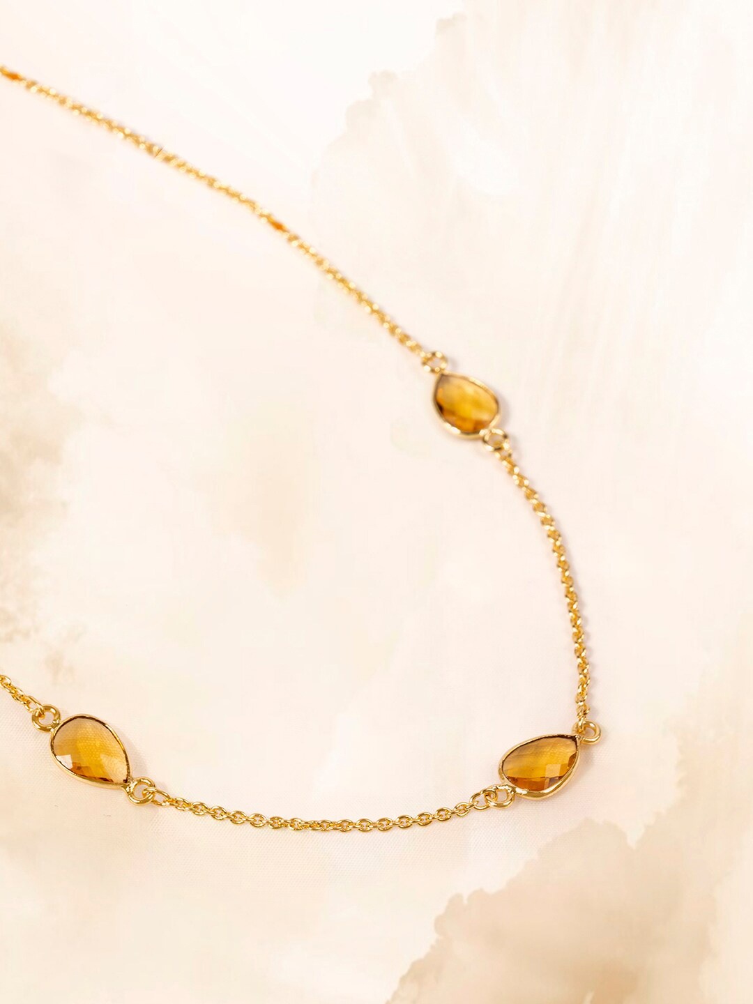 

March by FableStreet Gold-Plated & Yellow Citrine Quartz Necklace