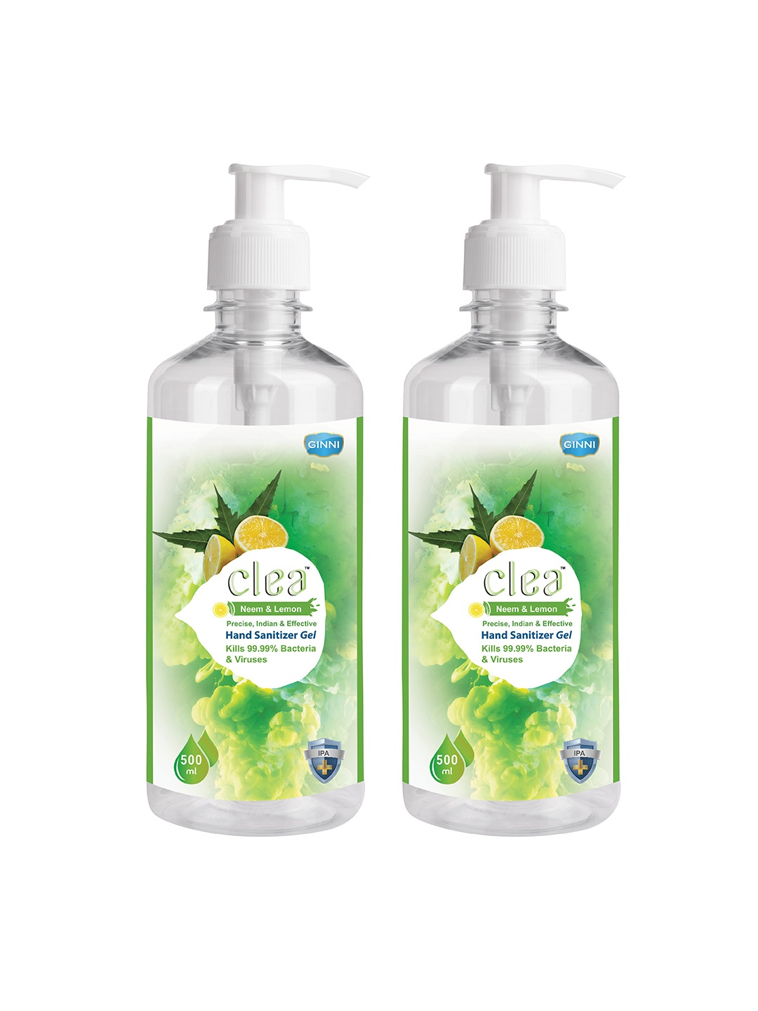 

Clea Set of 2 Neem & Lemon Hand Sanitizer 500 ml each, Green