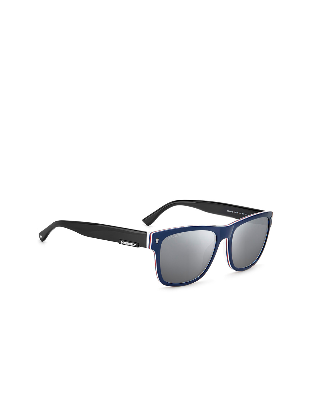 

Dsquared2 Men Mirrored Lens & Blue Wayfarer Sunglasses UV Protected Lens 2048860JU57T4, Silver
