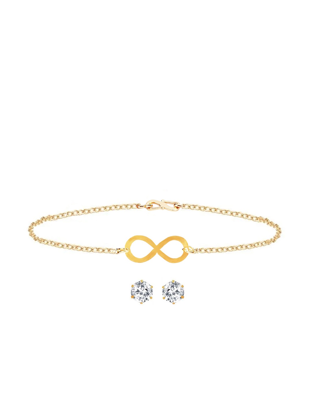 

Goldnera Women Gold Plated Infinity Brass Jewellery Set