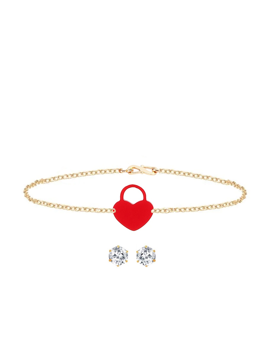 

Goldnera Gold Plated Stone Studded Handcrafted Jewellery Set, Red