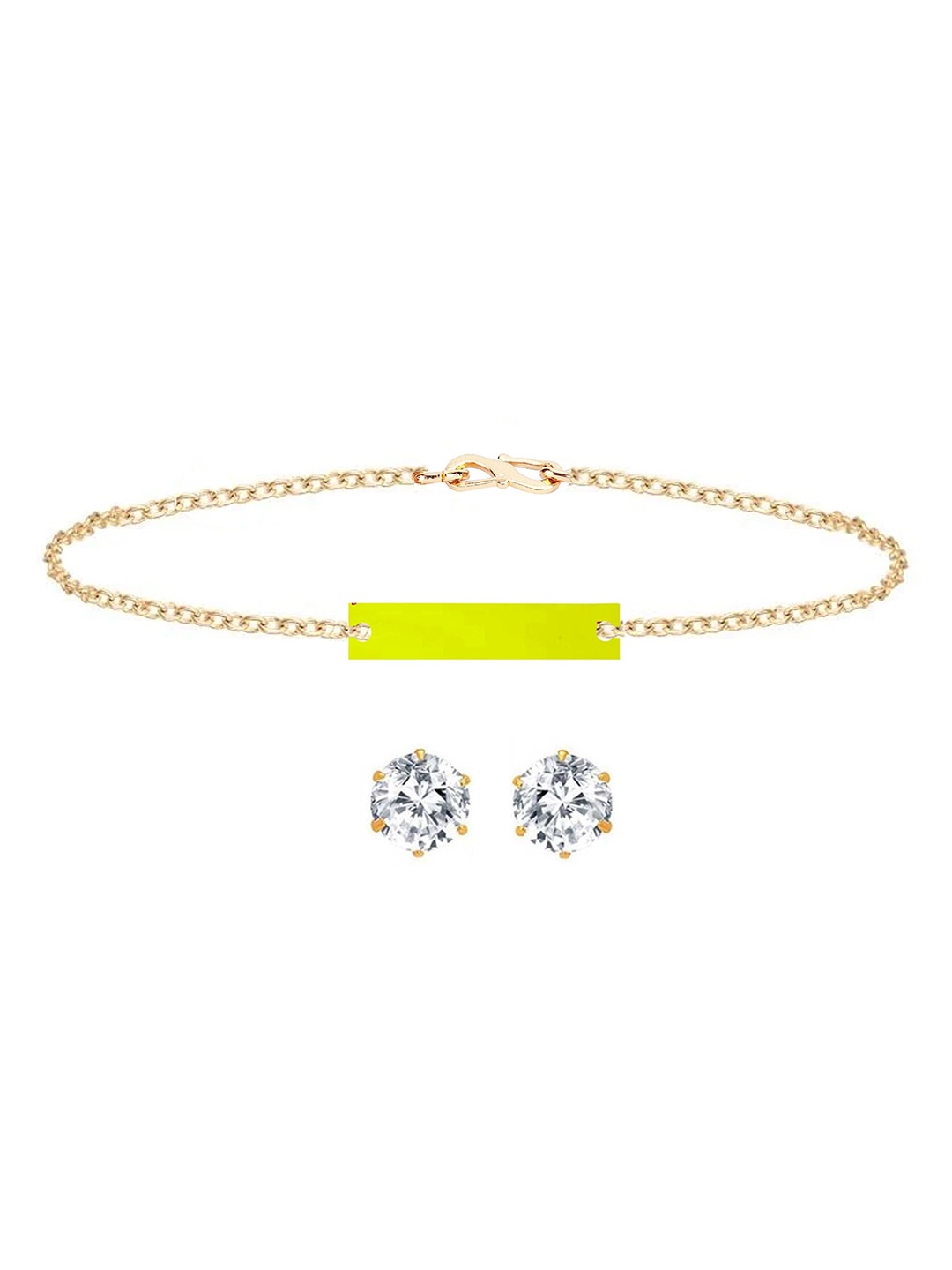 

Goldnera Women Gold-Plated White Stone Studded Jewellery Set
