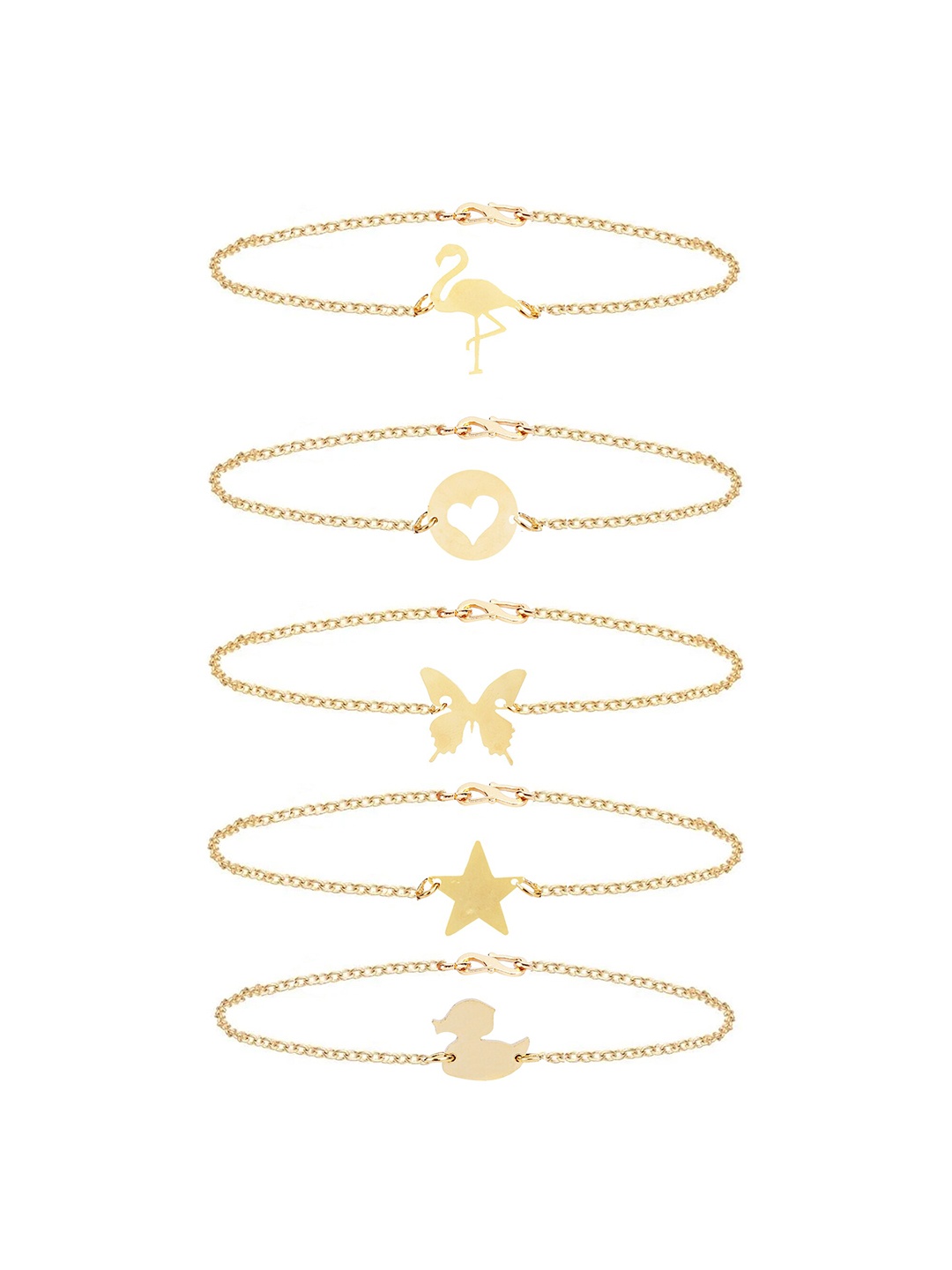 

Goldnera Women 5 Gold-Plated Brass Charm Bracelet