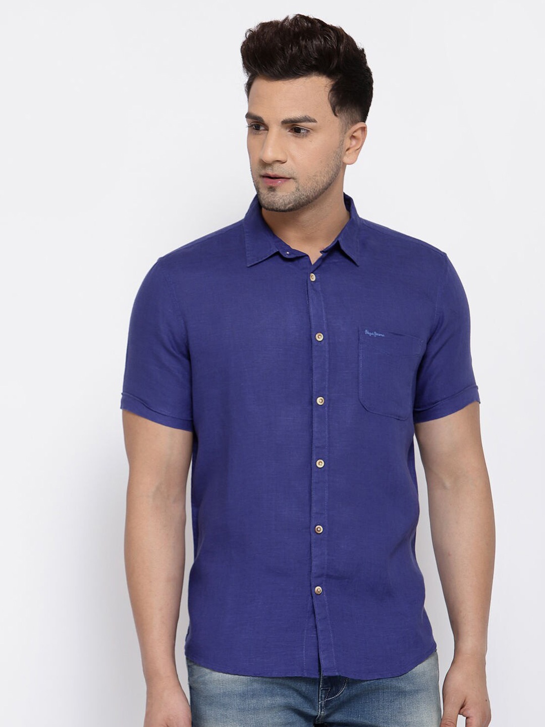 

Pepe Jeans Men Blue Casual Shirt