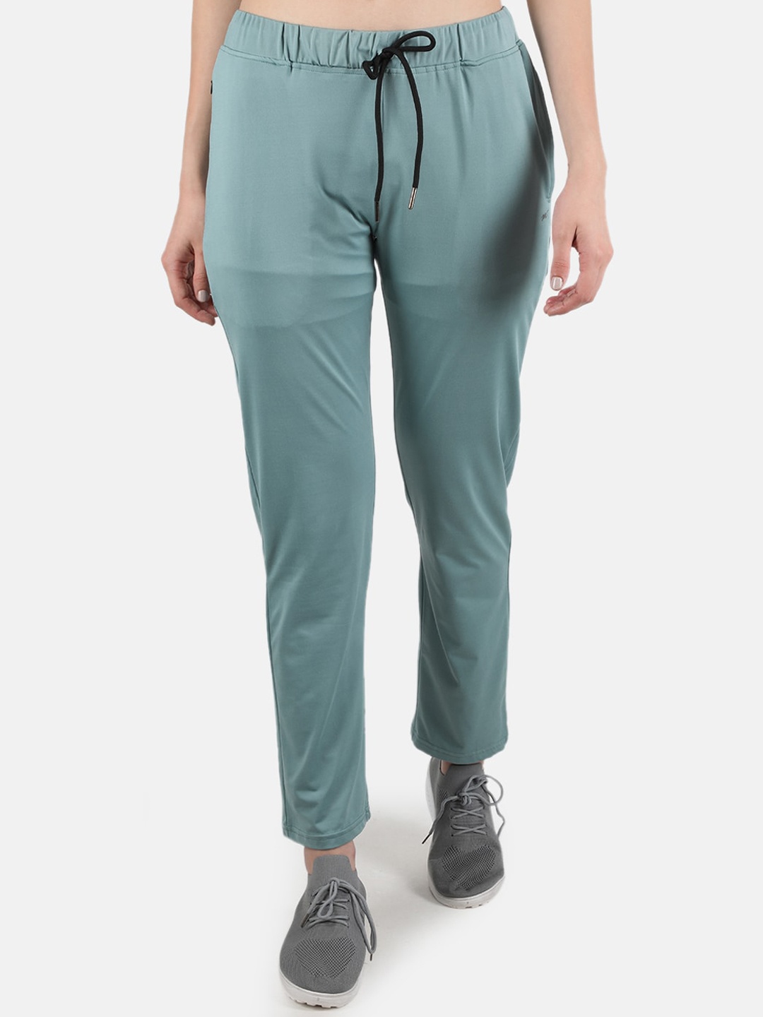 

Monte Carlo Women Sea Green Solid Slim-Fit Track Pants