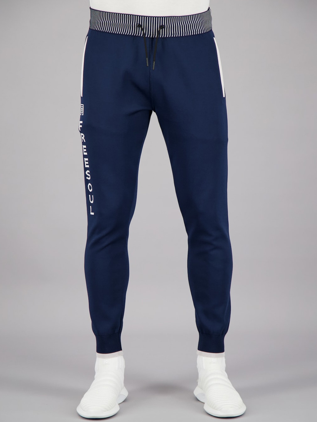 

FREESOUL Men Navy Blue Solid Joggers